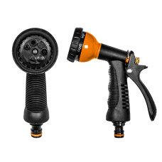 Пістолет для поливу Presto-PS насадка на шланг метал 8 режимів (ORANGE) 7204