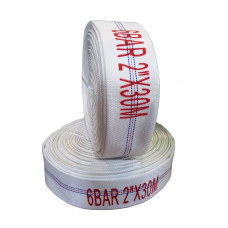 Шланг фекал-дренаж. насоса КАПРОН 8 BAR Ø 2" 20м. БІЛИЙ/капрон нитка+ПВХ/пожежний рукав