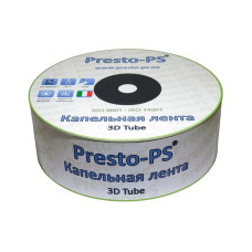 Крапельна стрічка 1000м D-16 Presto-PS емітерна 3D Tube крапельниці через 15 см витрата 1.38 л /год,