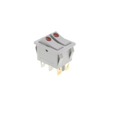 Кнопка клавішна подвійна ВКЛ/ВИКЛ KCD-3-606 / 6 конт. 16А-250V/16A-125V + підсвітка