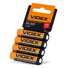 Батарейка "VIDEX" R03/AAА (міні-пальчик) ціна/4шт/БЛІСТЕР (ЦІНА БЛІСТЕР)