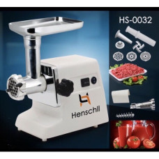 Електромясорубка Henschll HS-0032 2500W/+соковитискач+насадка для ковбас (6шт/уп)