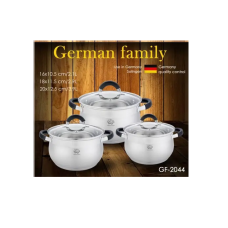 Набір каструль German Family GF-2044 з нержавіючої сталі 6 предметів (2.1 л, 2.9 л, 3,9л) 4шт/ящ